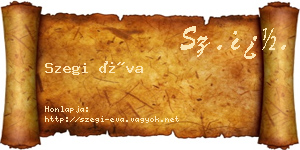 Szegi Éva névjegykártya