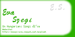 eva szegi business card